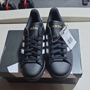 Adidas Women's Grand Court 2.0 Black and White Sneakers